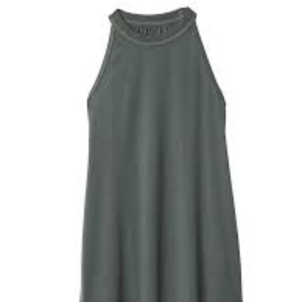 Athleta High Neck Rib Tank, Halter Top, Jasper Green, Size Small